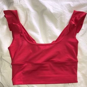 Free people Movement Crop top Ruffle Sleeves